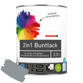 toom 2in1 Buntlack 'Stadtgeflüster' silbergrau seidenmatt 2,5 l