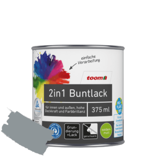 toom 2in1 Buntlack 'Stadtgeflüster' silbergrau seidenmatt 375 ml