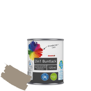 toom 2in1 Buntlack 'Treibholz' hellbraun seidenmatt 125 ml