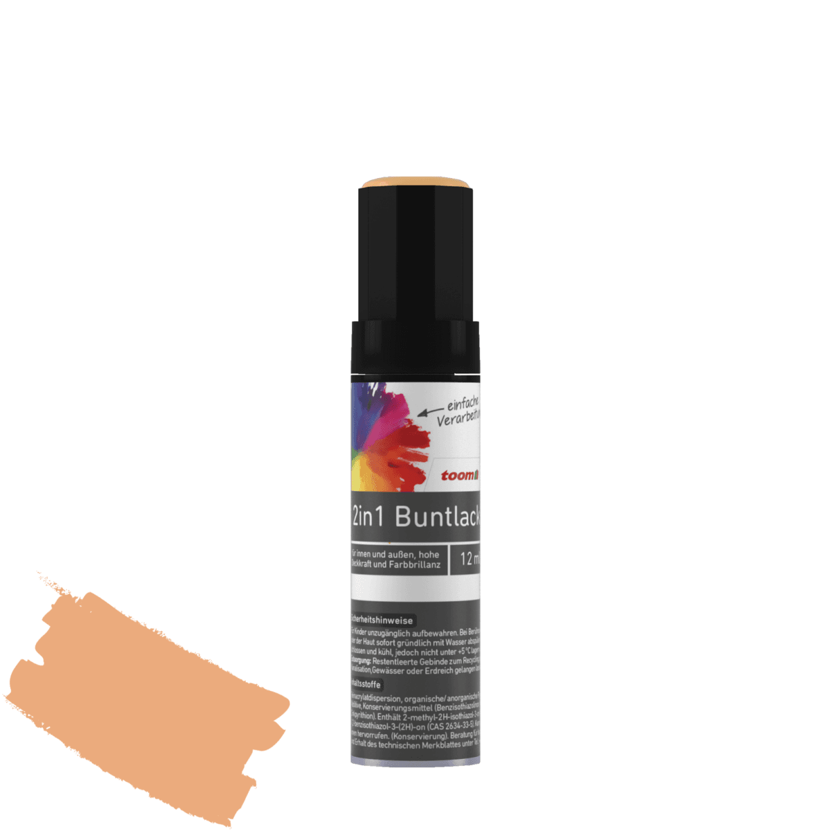 toom 2in1 Buntlackstift papayafarben glänzend 12 ml