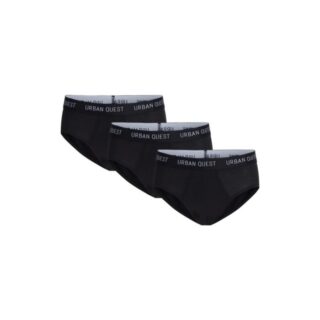 Urban Quest Bamboo Briefs 3er-Pack - Größe L für Herren, Farbe: Schwarz