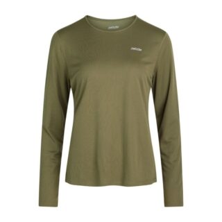 Zebdia Sports Damen Langarm-Tee in Grün, Größe L – Perfekte Zwischenschicht für sportliche Aktivitäten und Freizeit
