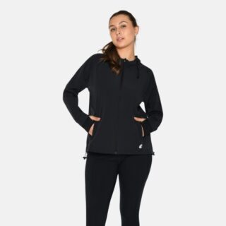 Zebdia Sports Damenjacke Schwarz – Perfekt fürs Laufen & Outdoor, mit Reißverschluss und Kapuze, Gr. L