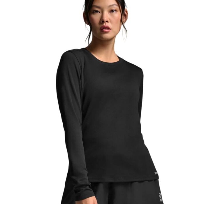 2XU Aero Mesh Long Sleeve Gr. L Schwarz Damen