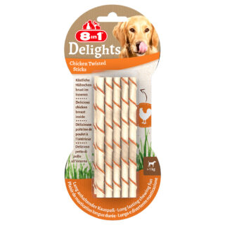 8in1 Delights Twisted Sticks für kleine Hunde Huhn - 35 Stück