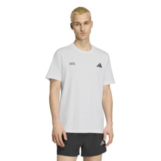 adidas Run Essentials Graphic SS Tee Gr. L Weiß Herren