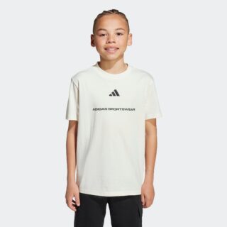 adidas Sportswear T-Shirt "ADIDAS SLOGAN SINGLE JERSEY" sportlicher Stil, kurze Ärmel, elastisches Material, mit Slogan