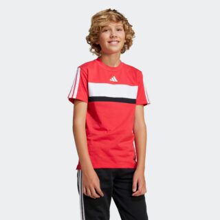 adidas Sportswear T-Shirt "SEASONAL ESSENTIALS TIBERIO 3-STREIFEN KIDS" für Kinder, mit Rundhalsausschnitt, Kurzarm, ohne Verschluss