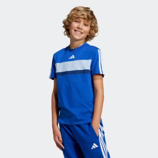 adidas Sportswear T-Shirt "SEASONAL ESSENTIALS TIBERIO 3-STREIFEN KIDS" für Kinder, mit Rundhalsausschnitt, Kurzarm, ohne Verschluss