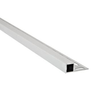 alfer Quadratprofil Aluminium silber 2500 x 10 mm