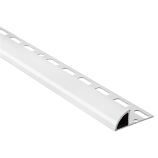alfer Viertelkreisprofil Aluminium weiß, Breite 10 mm