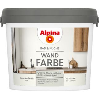 Alpina Bad- und Küchenfarbe Baumwollweiß 2,5 l