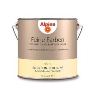 Alpina Feine Farben 'Elfenbein Rebellin' pastellgelb matt 2,5 l