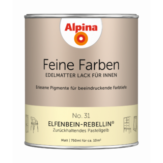 Alpina Feine Farben 'Elfenbein Rebellin' pastellgelb matt 750 ml