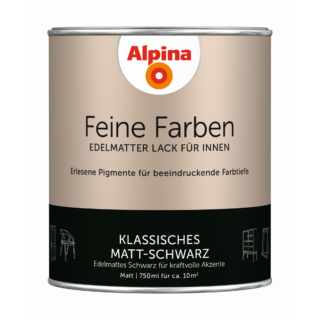 Alpina Feine Farben 'Klassisches Matt-Schwarz' schwarz matt 750 ml