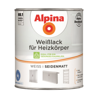 Alpina Heizkörperlack weiß seidenmatt 750 ml