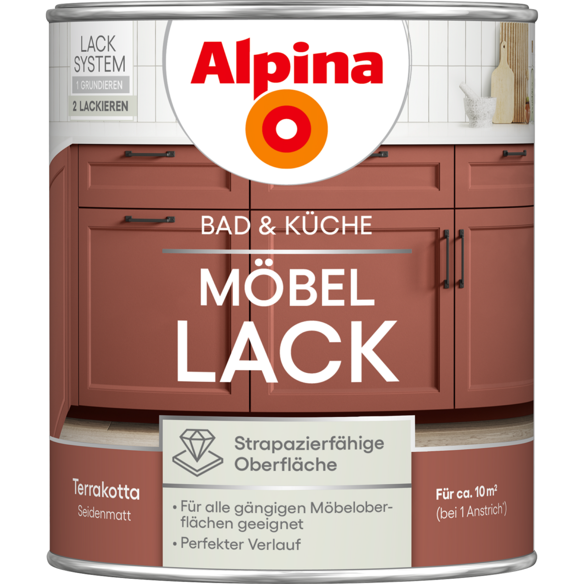 Alpina Möbellack Terrakotta seidenmatt 750 ml