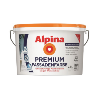 Alpina Premium-Fassadenfarbe weiß matt 2,5 l