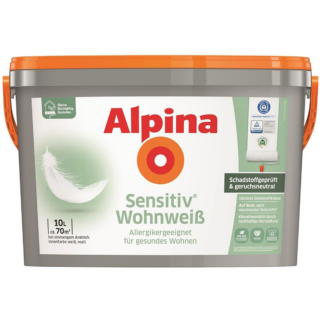 Alpina Wandfarbe 'Sensitiv Wohnweiß' weiß 10 l