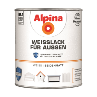 Alpina Weißlack für Außen seidenmatt 2 l