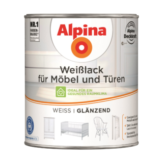 Alpina Weißlack für Möbel und Türen glänzend 750 ml
