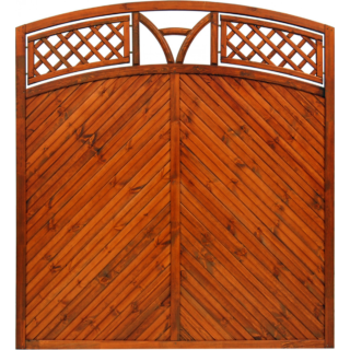 andrewex Sichtschutzzaun 'Toulon' mit Bogen 180 x 180/195 cm teak