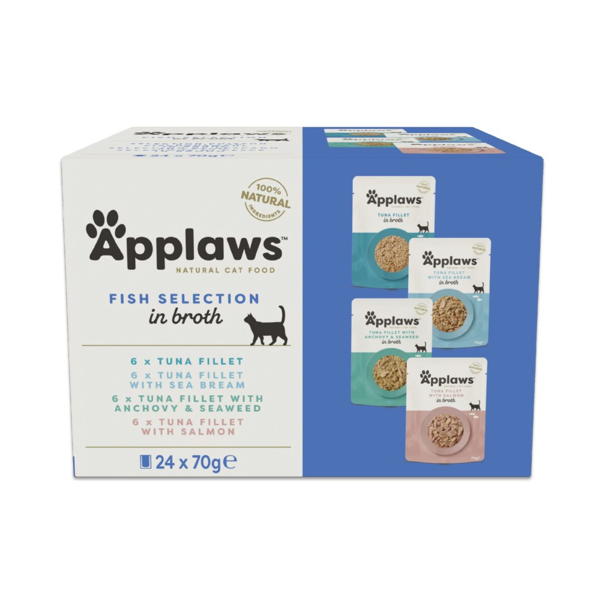 Applaws Cat Natural Fischauswahl in Brühe 24 x 70 g - Fischauswahl (4 Varianten)