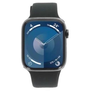 Apple Watch Series 9 GPS + Cellular 45mm Edelstahl graphit Sportarmband mitternacht S/M