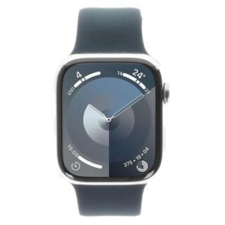 Apple Watch Series 9 GPS + Cellular 45mm Edelstahl silber Sportarmband sturmblau M/L