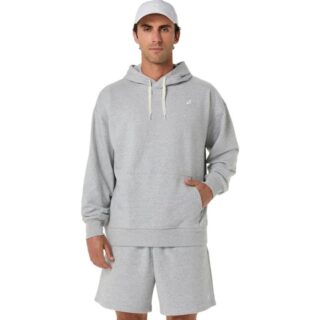 ASICS French Terry Relaxed Pullover Hoodie Gr. L Grau Herren