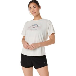 ASICS Fujitrail Logo SS Top Gr. L Weiß Damen