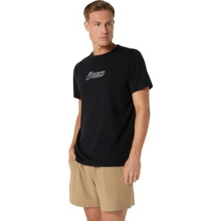 ASICS Logo Graphic Tee Gr. M Schwarz Herren