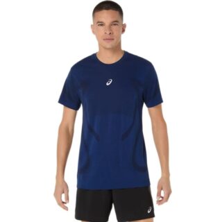 ASICS Road Seamless Kurzarmshirt XL – Blau, Atmungsaktiv, Bequemes Lauftraining