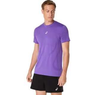ASICS Road Seamless SS Top Damen Laufshirt in Lilac, Gr. XL – Leichtes, atmungsaktives Funktionsshirt für komfortables Training