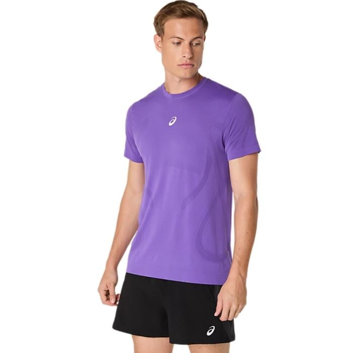 ASICS Road Seamless SS Top Damen Laufshirt in Lilac, Gr. XL – Leichtes, atmungsaktives Funktionsshirt für komfortables Training