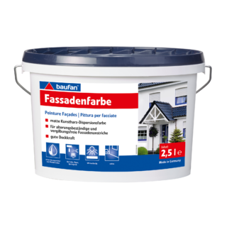 Baufan Fassadenfarbe weiß matt 2,5 l