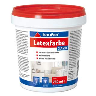 Baufan Latexfarbe weiß matt 750 ml