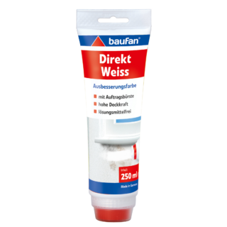 Baufan Wandfarbe weiß stumpfmatt 250 ml