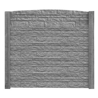 Beckers Betonzaun Betonzaunbogenplatte 'Standard Fels' 200 x 45 x 3,5 cm grau