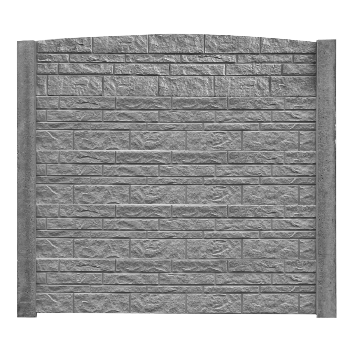 Beckers Betonzaun Betonzaunbogenplatte 'Standard Fels' 200 x 45 x 3,5 cm grau