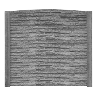 Beckers Betonzaun Betonzaunbogenplatte 'Standard Montana' Beton/Stahl grau 200 x 45 x 3,5 cm