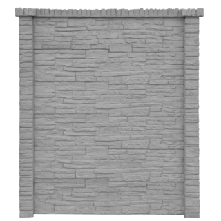 Beckers Betonzaun Betonzaunplatte 'Mediterran Nostalgie' Beton/Stahl grau 144 x 30 x 4 cm