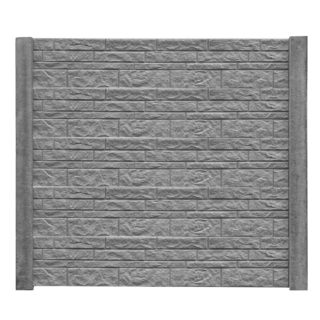 Beckers Betonzaun Betonzaunplatte 'Standard Fels' 200 x 38,5 x 3,5 cm grau