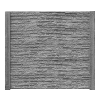 Beckers Betonzaun Betonzaunplatte 'Standard Montana' Beton/Stahl grau 200 x 38,5 x 3,5 cm