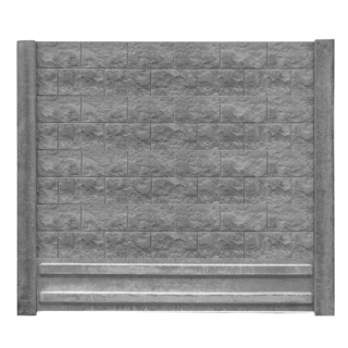 Beckers Betonzaun Sockelplatte 'Standard' 200 x 38,5 x 3,5 cm grau