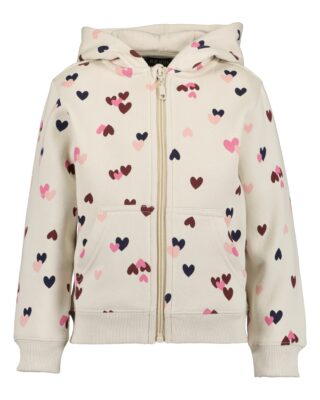 Blue Seven Kapuzensweatjacke mit Kängurutasche und tollem Schmetterlings-Alloverdruck