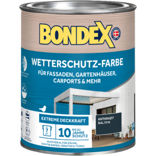 Bondex Wetterschutzfarbe anthrazit 750 ml