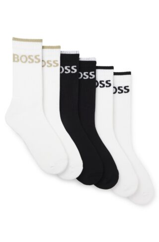 BOSS Businesssocken "6P QS Stripe CC" Packung, 6er, 6 Paar tlg. mit BOSS Schriftzug