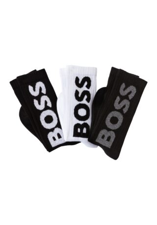 BOSS Socken "3P QS Rib Logo CC" mit Logo
