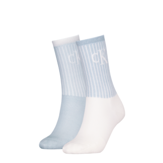 Calvin Klein Jeans Socken "CKJ WOMEN SOCK 2P GLOSSY RIB" 2 Paar, 2 Stk. tlg. mit Logostickerei
